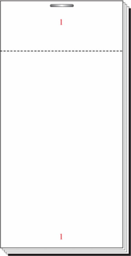 PAD12 Single Part Waiter Pad (2.5”x5”/4”Tear out)